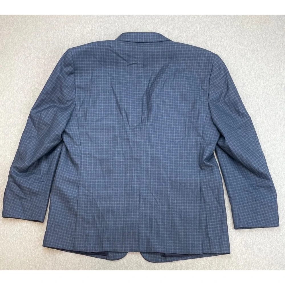 Jos A Bank Blazer Mens 48R Plaid 100% Wool 2-Button Single Breast Traveler's